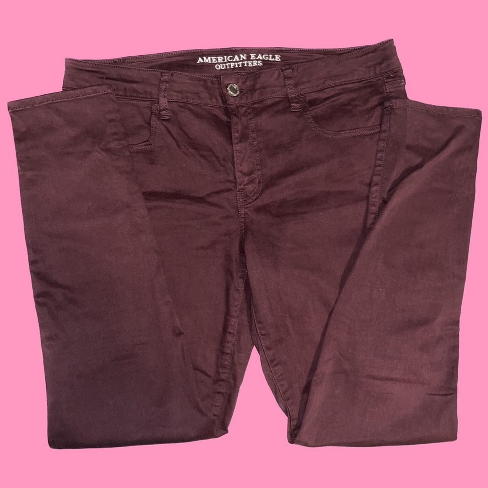 american eagle burgundy jeggings